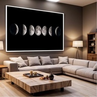 Quadro Decorativo Fases da Lua com Moldura - Impressão 4K para Sala e Quarto - imagem 5
