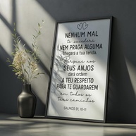 Quadro Decorativo Salmo 91 com Moldura - Versículo Bíblico de Fé e Proteção para Sua Casa - imagem 2