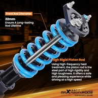 Coilover maXpeedingrods para Ford Mustang SN95 (94-04): Suspensão Ajustável 24 Níveis, Rebaixamento T6 Azul - imagem 5