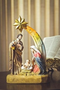 Imagem da Sagrada Família em Resina 30cm - Estrela Natal Decorativa para Presépios - imagem 5
