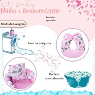 Almofada de Amamentação com Ninho Redutor Travesseiro Gota Rosa - Conforto e Segurança para Bebês - imagem 5