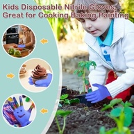 Luvas De Nitrilo Para Crianças, Luvas De Nitrilo Descartáveis Para 4 A 10 Anos - Sem Látex E Sem Pó - Tamanho Infantil Para Cozinhar, Jardinagem, Artesanato, Pintura, Cozinhar, Limpar (100 - imagem 5