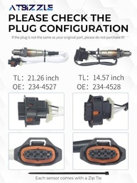 Sensor de Oxigênio O2 234-4527/4528 Upstream/Downstream para Chevy Cruze 1.8L e Sonic 1.8L - imagem 3