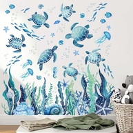 Adesivos de Parede de Tartarugas Marinhas - Decoração Temática Oceânica para Quarto Infantil - imagem 1