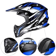 Capacete AHR Adulto Offroad H-Ven25: Segurança e Estilo para Motocross, Quadriciclo e Mais (Preto e Azul) - imagem 5