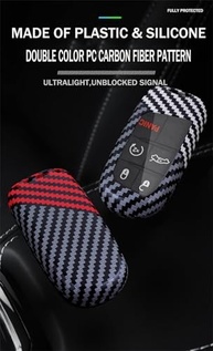 ontto Capa de chave com padrão de carbono adequada para Jeep Grand Cherokee Smart Remote Key Fob para Chrysler 200 300 acessórios de carro - imagem 4