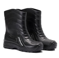 Bota De Pvc Para Chuva Cano Medio Impermeável Preta Pantaneiro Motocilcista Motoqueiro Uso Geral - imagem 2