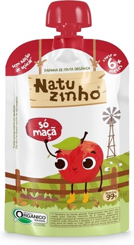 Natuzinho, Papinha Orgânica para Bebê, Sabor Maçã, Sem Açúcar, Aditivos ou Conservantes, Ideal para Introdução Alimentar, 99g - imagem 1