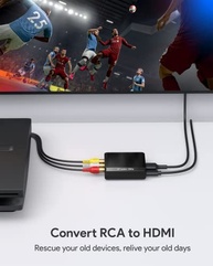WENTER Conversor AV para HDMI, adaptador RCA para HDMI 1080p, mini adaptador composto de áudio e vídeo CVBS suporta PAL/NTSC para reprodutores de DVD VCR/VHS/Xbox/PS3/STB/N64/Wii/TV/PC/Blue-Ray - imagem 5