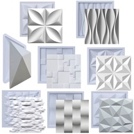 Kit Formas para Gesso 3D - 8 Modelos Decorativos em ABS para Painéis Personalizados - imagem 1