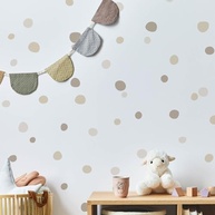 Adesivo de Parede Infantil com Bolinhas Irregulares Bege Claro - Kit 70 Peças para Decoração Divertida - imagem 2