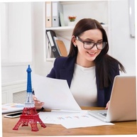 Mini Torre Eiffel Paris 25cm - Decoração Ferro Azul Branco e Vermelho para Casa Escritório - imagem 3
