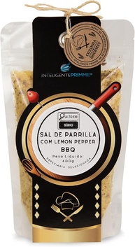 Inteligente Primme Sal de Parrilla Lemon Pepper BBQ, Tempero para Churrasco, 400g - imagem 1