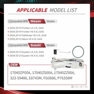 Módulo Bomba Combustível Elétrica 17040ZP00A para Nissan Frontier, Pathfinder, Xterra e Suzuki Equator - imagem 3