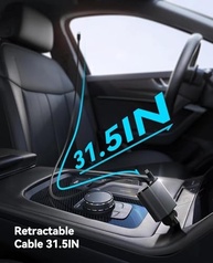 Carregador Retrátil 4 em 1 para Carro: Carga Rápida PD 3.0 e 2 Portas USB - imagem 4