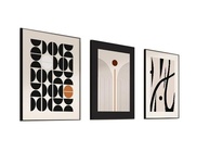 Quadros Decorativos Geométricos Irregulares 40x60cm - 3 Peças | Arte Moderna para Sala de Estar - imagem 3