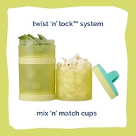 Whiskware Recipientes Empilháveis para Lanches Infantil - 3 Peças com Sistema Twist 'n' Lock Azul-Petróleo e Amarelo - imagem 5
