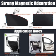 Persiana Magnética XCBYT para Carro: 4 Peças Anti-UV e Bloqueio Total de Luz - imagem 4