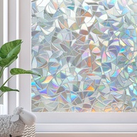 Película Decorativa de Privacidade Arco-Íris com Efeito 3D | Adesivo Estático para Janelas de Vidro - imagem 1