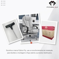 Cadeira de Escritório Ergonômica com Apoio para Pés e Encosto Ajustável - Cinza - imagem 4