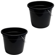 Kit 2 Baldes Plástico 8L com Alça Reforçada - Preto | Leve, Durável e Multiuso para Limpeza e Organização - imagem 2