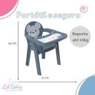 Poltrona Cadeirinha Infantil Portátil com Bandeja para Colorir - Plasútil Azul - imagem 3