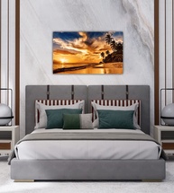 Tela Quadro Paisagem Praia Pôr do Sol 100x60cm - Decoração Moderna para Quarto e Sala - imagem 2