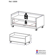 Balcão Gabinete para Banheiro 80cm com Rodízios - Multimóveis V2608 Preto - imagem 3