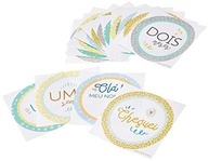 Adesivos Mesversário Bebê Pastel Colore - 15 Unidades com Estampas Fofas para Registrar o Primeiro Ano - imagem 3