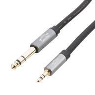 Cabo P2 para P10 Stereo 3.5mm para 6.35mm TRS - Conexão de Áudio Profissional e Imersiva (1.5m/3m) - imagem 1