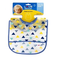 Babador com Bolso Triângulo Azul Love - Proteção e Estilo para Bebês - imagem 2