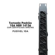 Extensão Régua Rack 19" MVolts: 12 Tomadas, 1m, Filtro de Linha e Proteção para TI - imagem 5