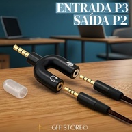 Adaptador Y P2 para P3: Som e Microfone em 3.5mm para Fones e Headsets em PC, PS, Xbox e Celular - imagem 5