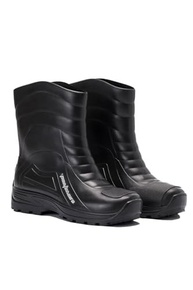 Bota De Pvc Para Chuva Cano Medio Impermeável Preta Pantaneiro Motocilcista Motoqueiro Uso Geral - imagem 4