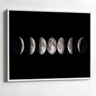 Quadro Decorativo Fases da Lua com Moldura - Impressão 4K para Sala e Quarto - imagem 4