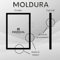 Dois Quadros Decorativos Mármore Azul Gold 90x60cm - Moldura Preta Premium para Sala e Quarto - imagem 4