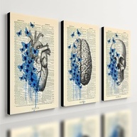 Kit 3 Quadros Decorativos Medicina com Flores - Ideal para Consultórios e Ambientes Profissionais (40x28cm) - imagem 2