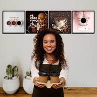 Kit 4 Quadros para Cantinho do Café - Decoração Moderna e Aconchegante para Sua Casa - imagem 1