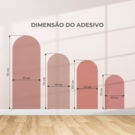 Adesivo de Parede Geométrico Quatro Arcos Lavável - Estilo Minimalista para Sala e Quarto - imagem 3