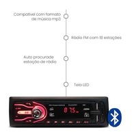 Rádio Automotivo First Option 5566: Som de Qualidade com Bluetooth e USB para Seu Carro - imagem 4