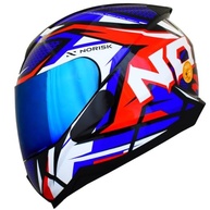 Capacete Norisk Razor Sharp Azul e Vermelho Brilhante: Estilo e Segurança para Sua Pilotagem - imagem 2