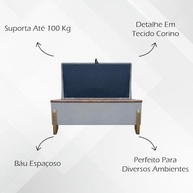 Puff Recamier Baú Cinza 100cm - Conforto e Estilo para o Quarto com Design Moderno - imagem 5