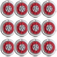 Kit 12 Luzes Traseiras LED Redondas 10cm para Reboque - 16 LEDs, IP67, Freio, Ré e Seta - imagem 2