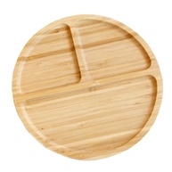 Prato Redondo de Bambu para Crianças - Design Criativo e Seguro para Refeições Saudáveis - imagem 1