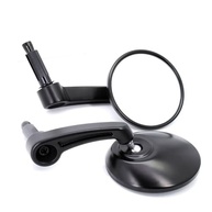 Espelhos Retrovisores Redondos Universais para Moto 22mm Alumínio Preto - Estilo e Segurança - imagem 2
