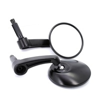 Espelhos Retrovisores Redondos Universais para Moto 22mm Alumínio Preto - Estilo e Segurança - imagem 1