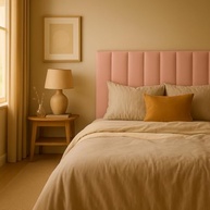 Cabeceiras Estofada Modular Rosa para Cama Casal King e Super King - Painel 2,00m x 60cm com Módulos Adesivos - imagem 2