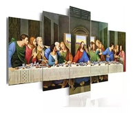 Quadro Decorativo Santa Ceia 5 Peças Mosaico 4K - Arte Sagrada para Sua Casa - imagem 1