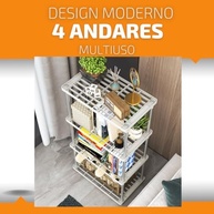 Estante Multiuso 4 Andares com Design Moderno | Prateleira Modular para Cozinha, Sala e Escritório - imagem 3