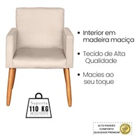 Kit 2 Poltronas Bege Capitonê Modernas | Conforto e Estilo para Sala, Escritório e Recepção - imagem 5